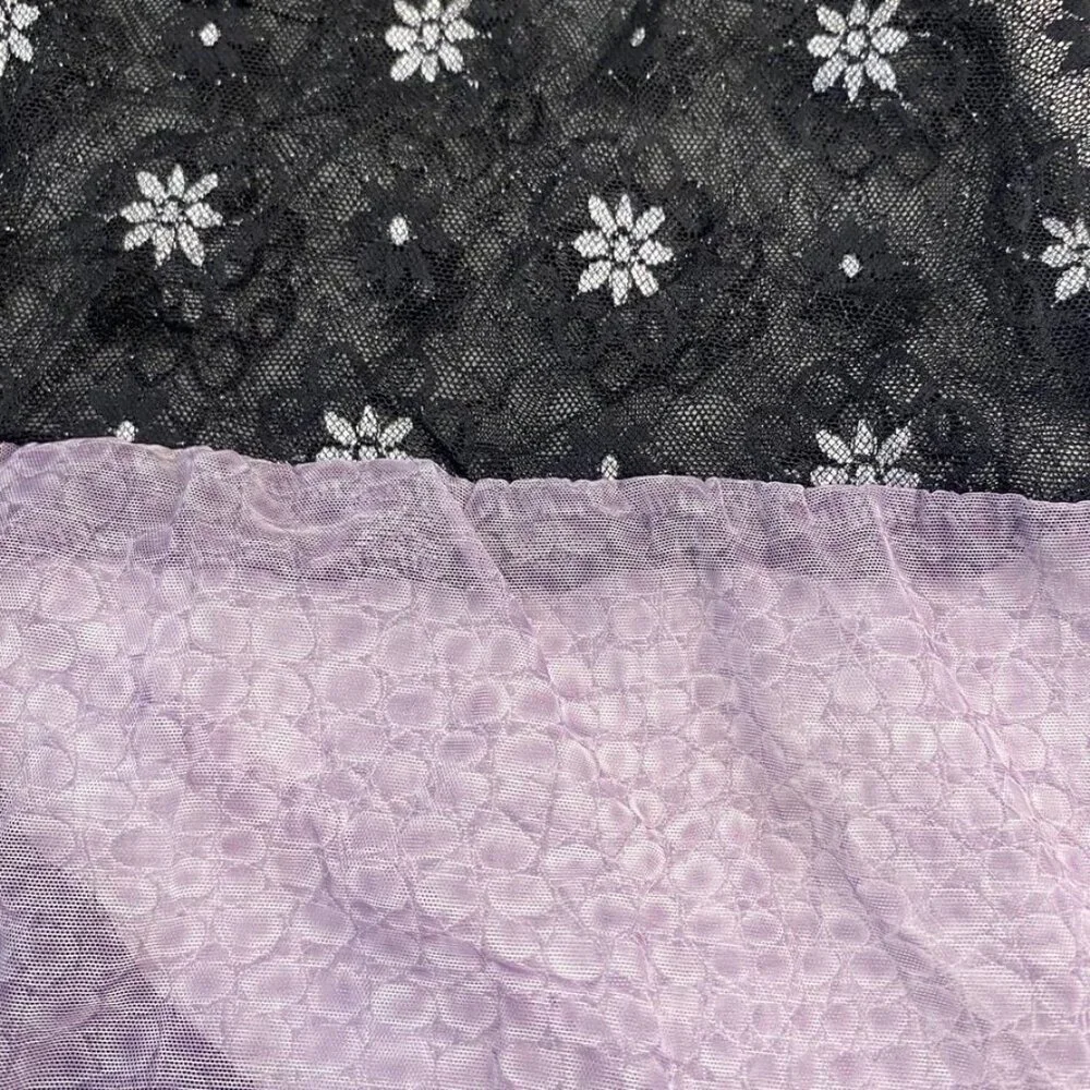 3/$30 Bundle • Black Lavender Floral Babydoll LS2 NWT